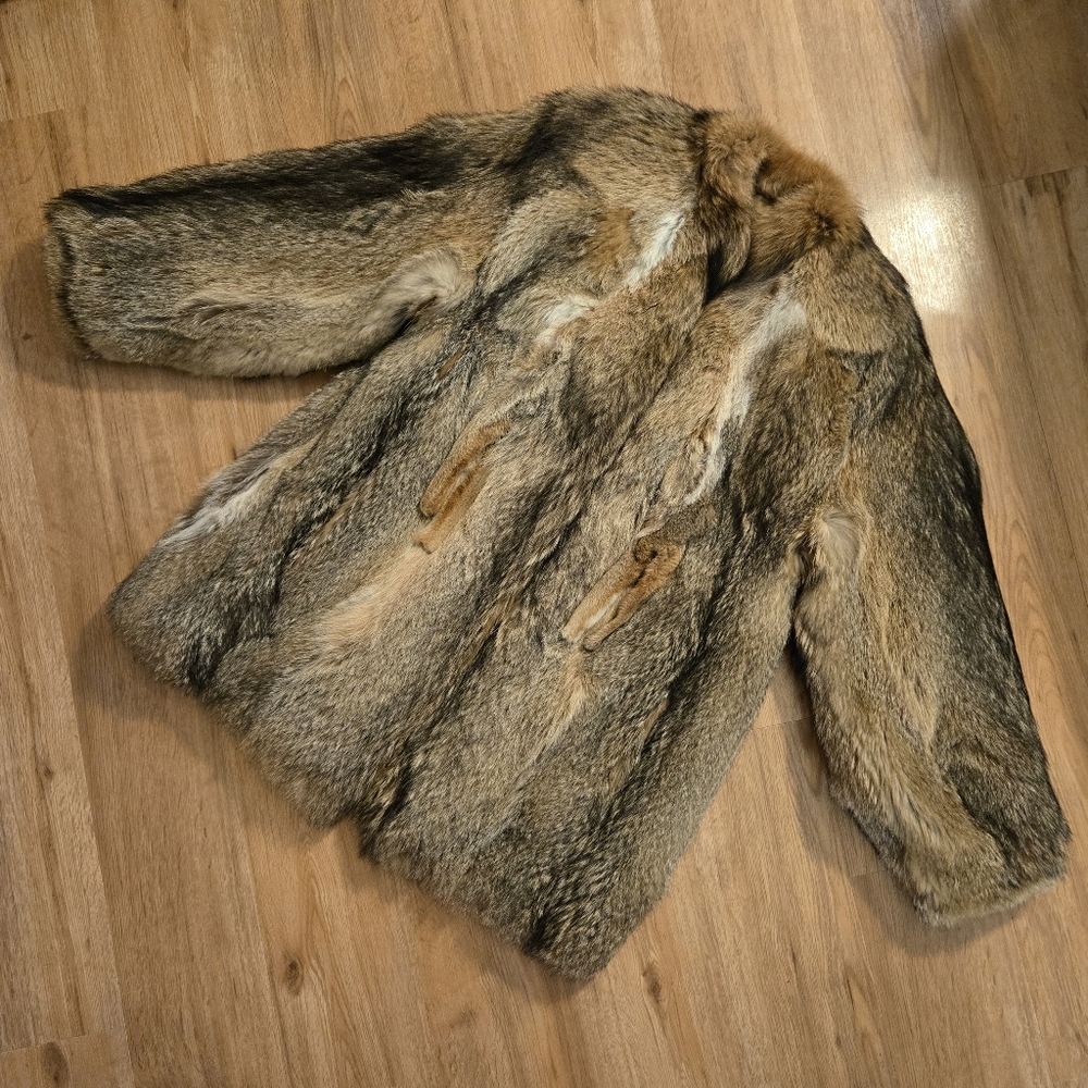 Vintage Genuine Gray Fox Fur Coat